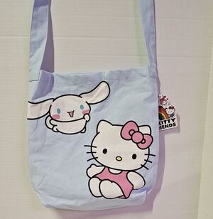 Hello Kitty and Friends Canvas Tote Bag Blue Multicolor